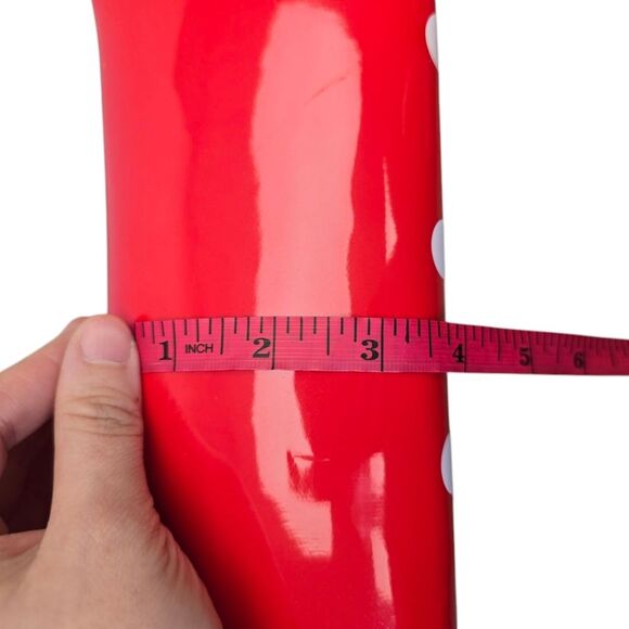 NWT Minnie Mouse Dome Faux Leather Polka Dot Travel Pouch - Red and Black - Picture 15 of 16